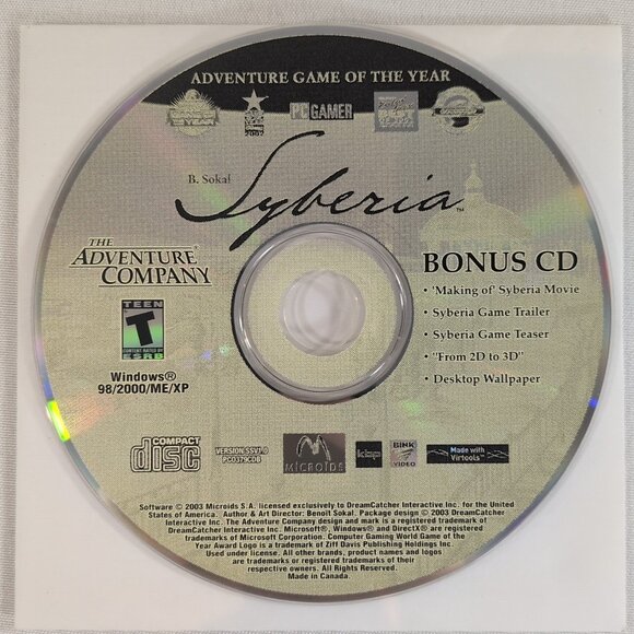 Syberia / Syberia 2 (PC, 2003-4) Game of the Year Edition Box w/ Manual B Sokal - Picture 9 of 16